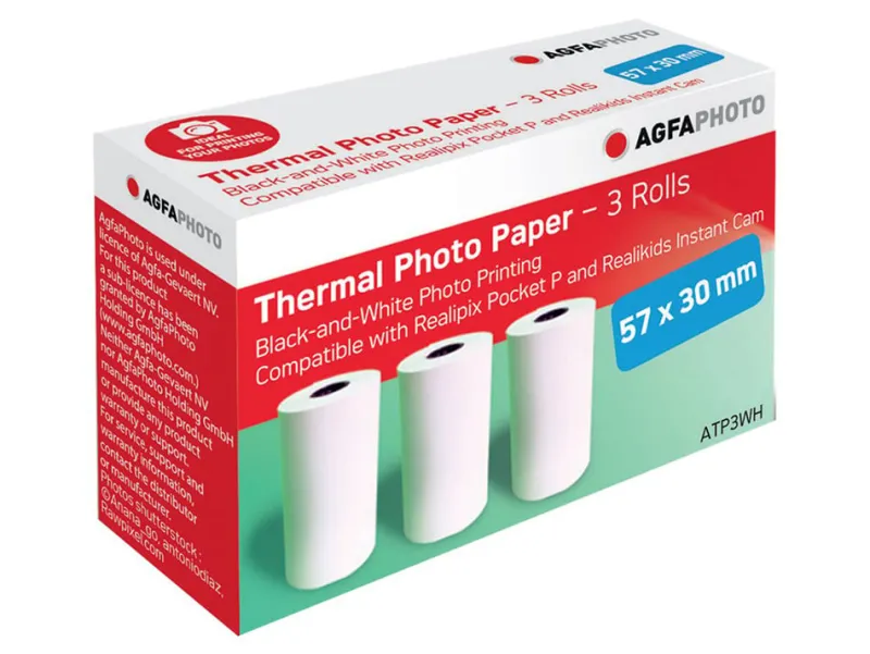 3 ROULEAUX PAPIER BLANC POUR REALIKIDS<AGFA Online