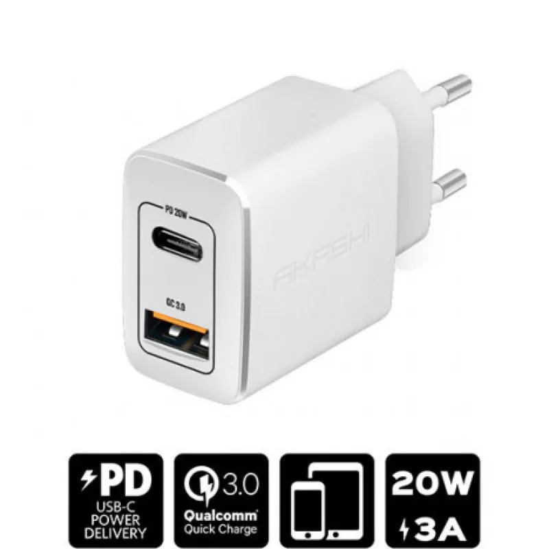 CHARG/SECT/INTEL USB-C/USB 3A 20W WH<AKASHI Fashion
