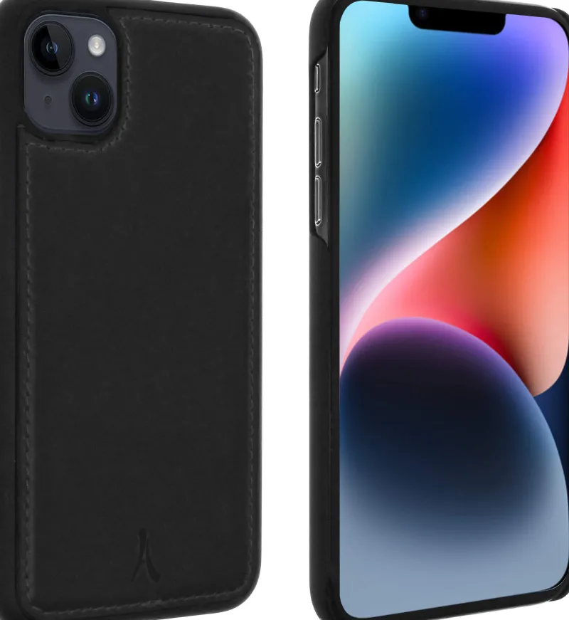 coque cuir italien noir p/iph 14 plus<AKASHI Flash Sale