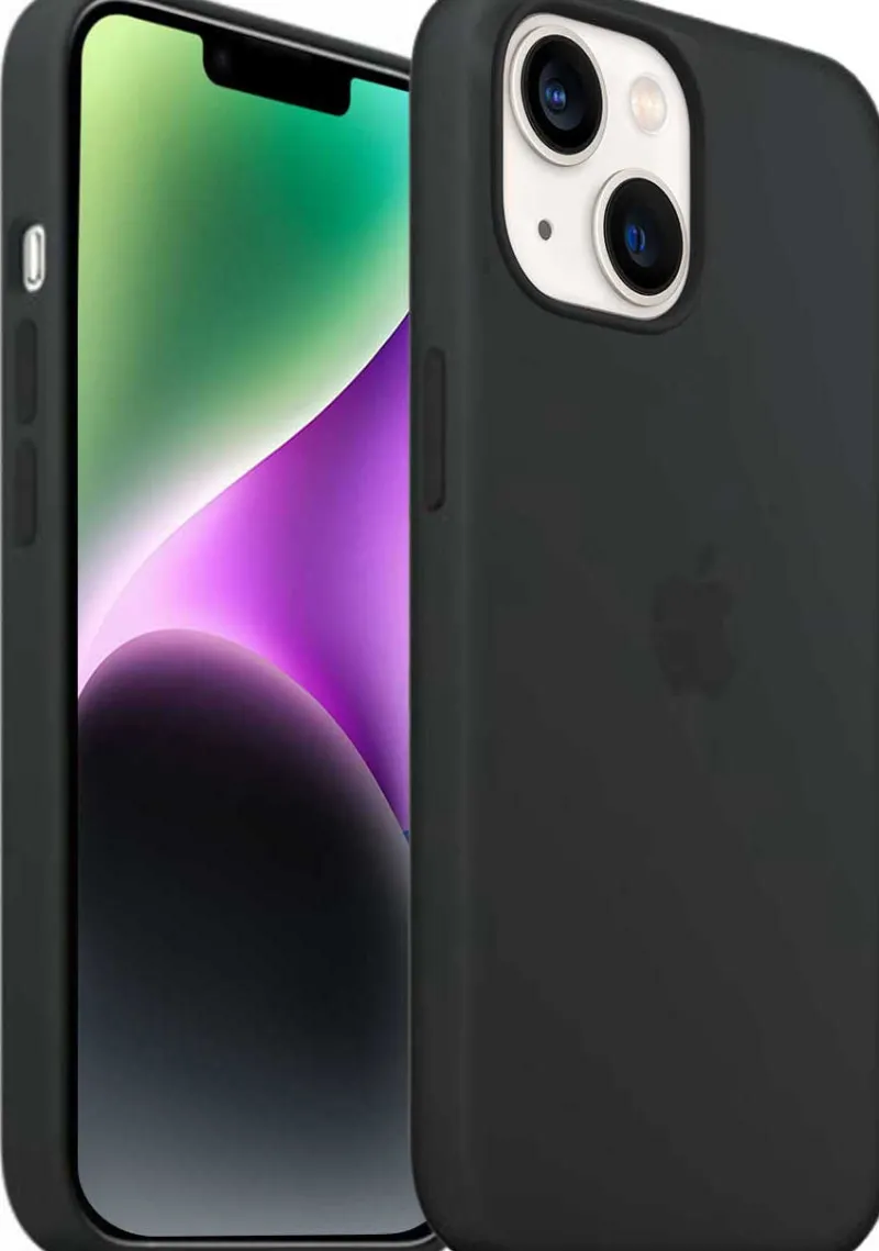 coque silicone noir gomme iphone 13/14<AKASHI Hot