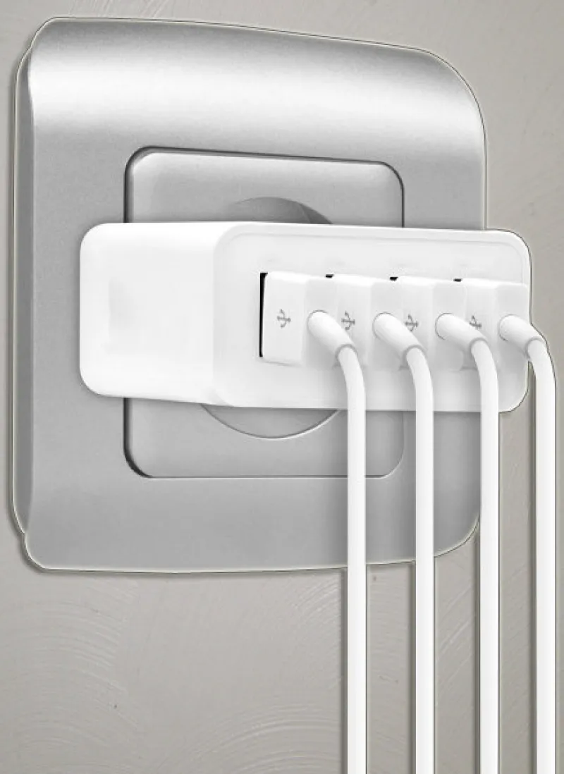 c/secteur rapide intelligent 4usb 5a blc<AKASHI New