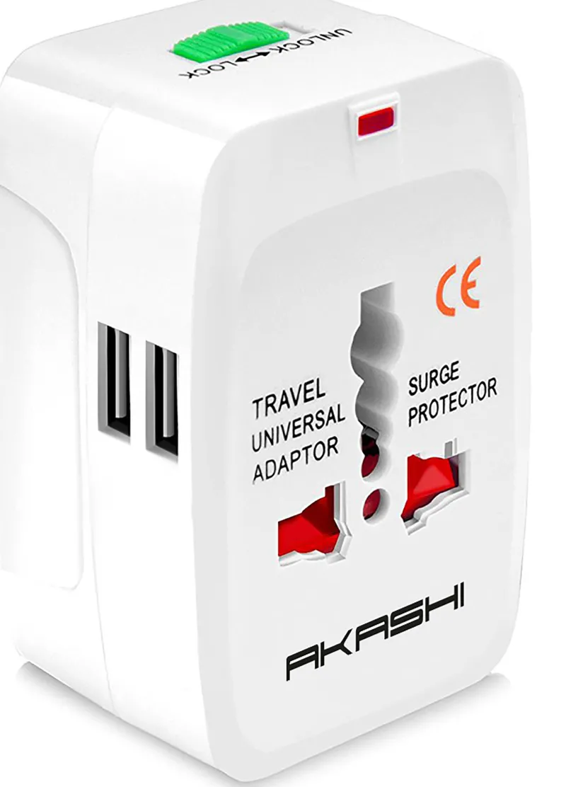 c/sect/universel 150 pays 2usb 2a1 blanc<AKASHI Cheap