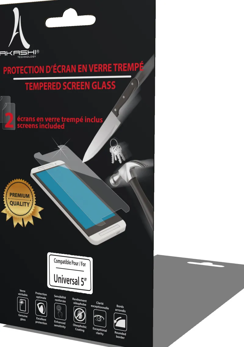 2protections verre trempe universel.5.<AKASHI Best Sale