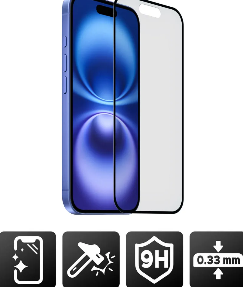 VERRE INTEGRAL NOIR P/IPH 16<AKASHI Best Sale