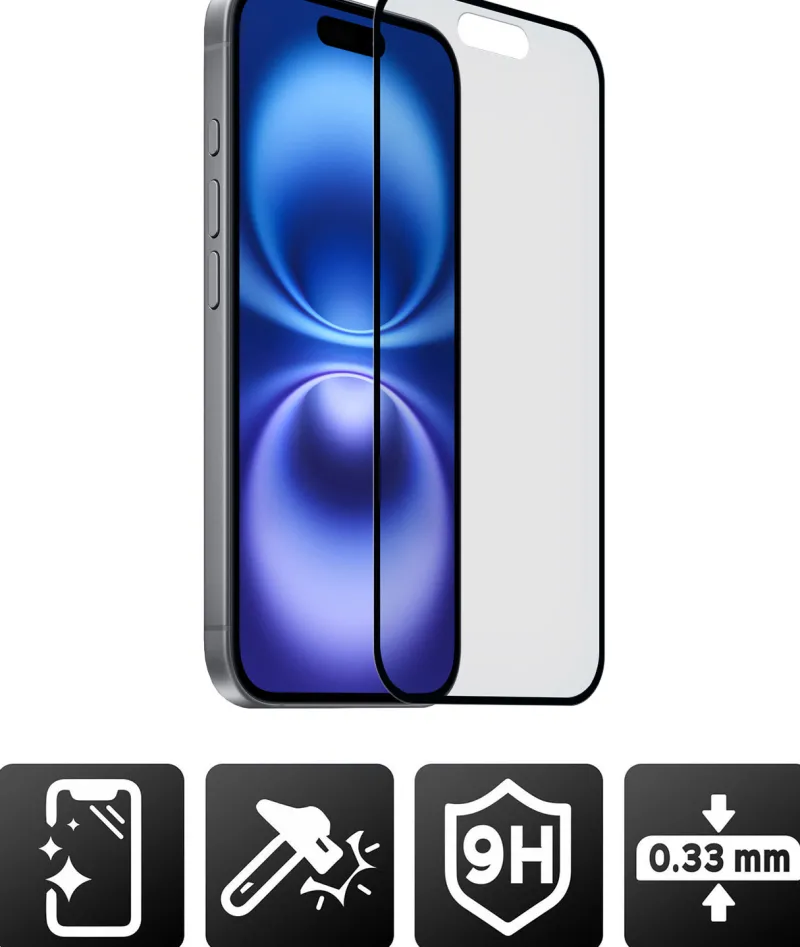 VERRE INTEGRAL NOIR P/IPH 16 PLUS<AKASHI Cheap
