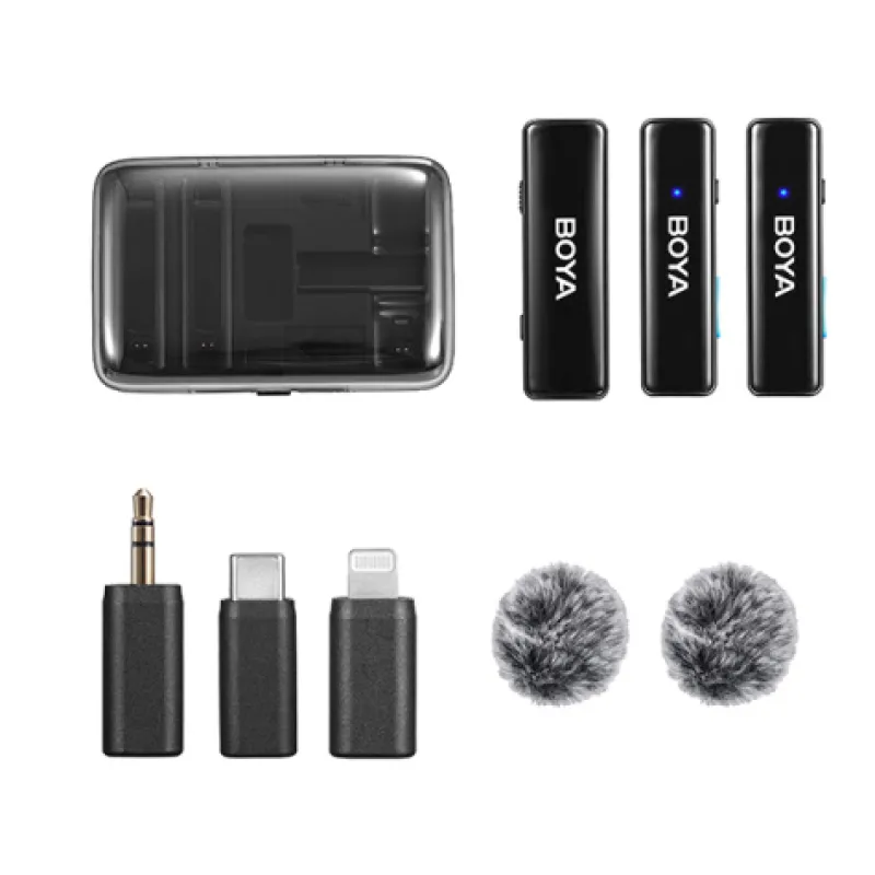 LINK KIT 2 MICROS + CHARGEURS<BOYA Fashion
