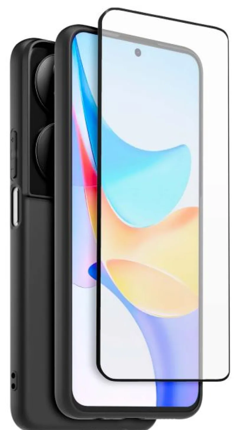 coque noire+prot ecran honor 90 smart<CASR Hot