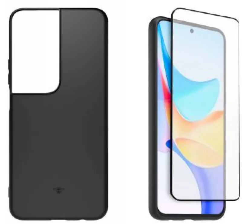 coque noire+prot ecran honor 90 smart<CASR Hot