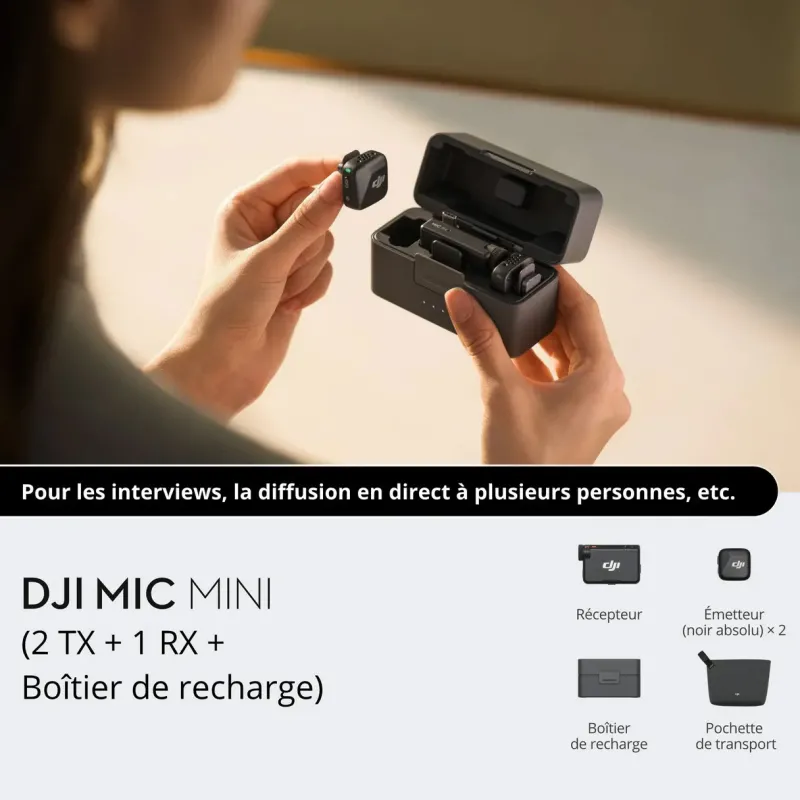MIC MINI 2 TX + 1 RX + ETUI CHARGE<DJI Outlet