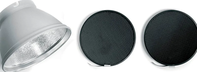 kit reflecteur 21cm + 2 grilles.<ELINCHROM Discount