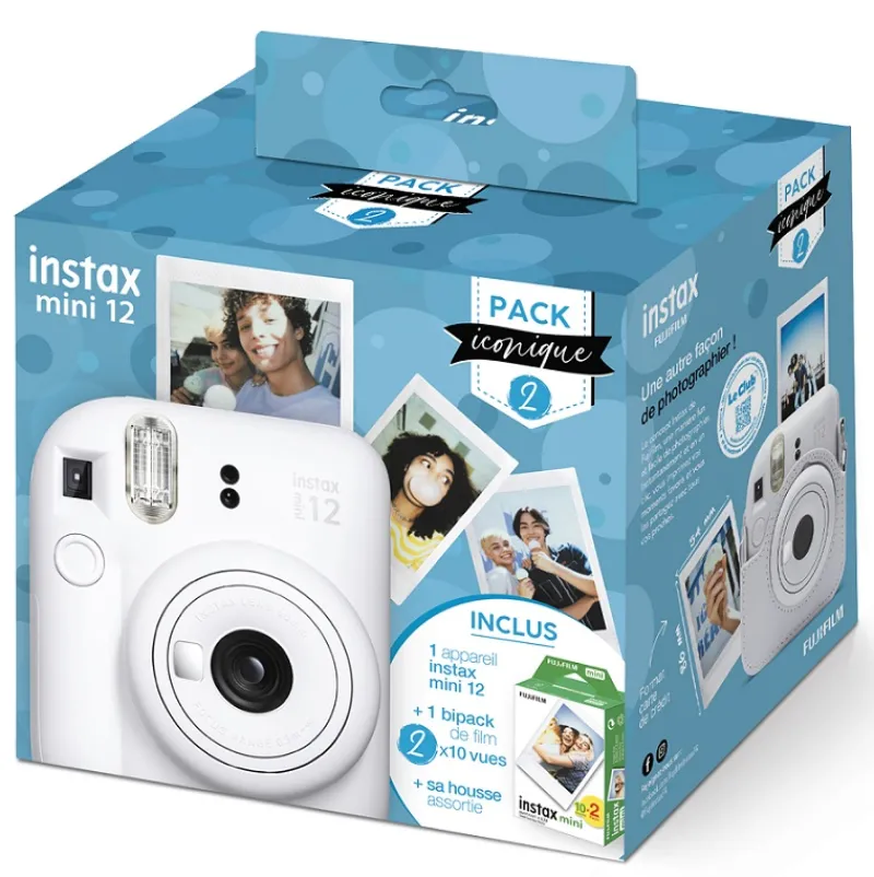 FUJIINSTAX MINI 12 BLANC PACK ICONIQUE<FUJIFILM Best