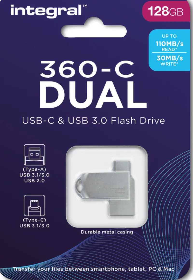 cle 128gb usb3.0 + type-c dual 360.<INTEGRAL Cheap
