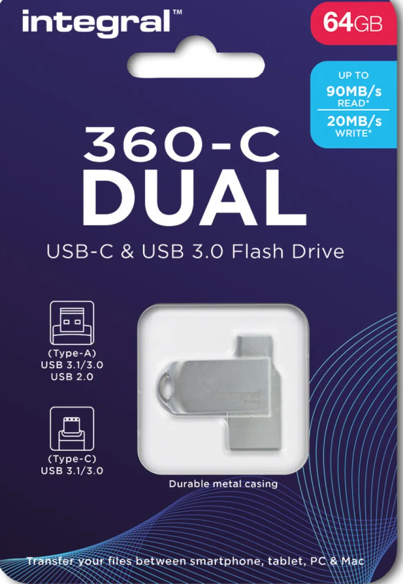 cle 64gb usb3.0 + type-c dual 360.<INTEGRAL Outlet