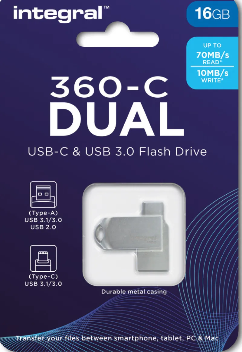 cle 16gb usb3.0 + type-c dual 360.<INTEGRAL New