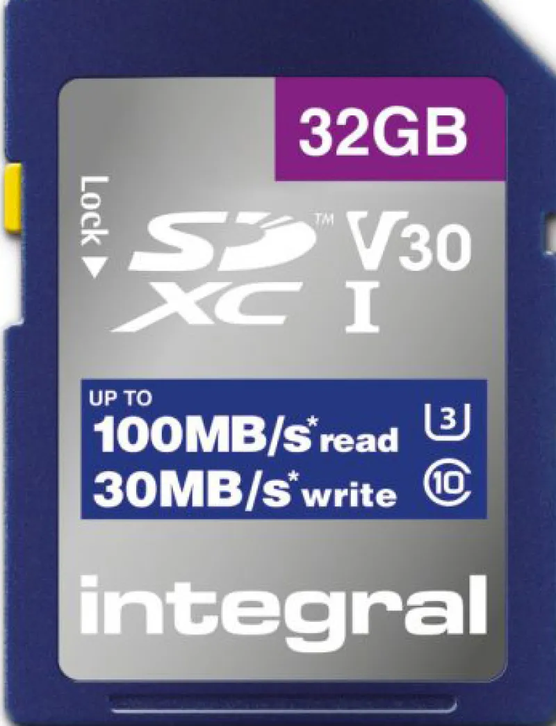 SDHC 32GB CL10 V30 30MB<INTEGRAL New