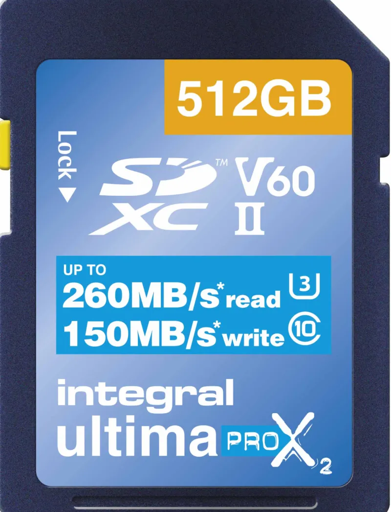SDXC 512GB UHS-II U3 CL10 V60 260/150<INTEGRAL Hot