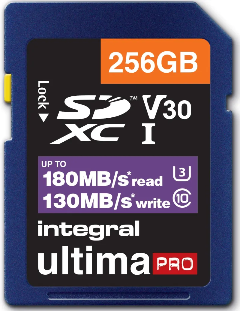 SDXC 256Go CL10 180MB/130MB<INTEGRAL Outlet