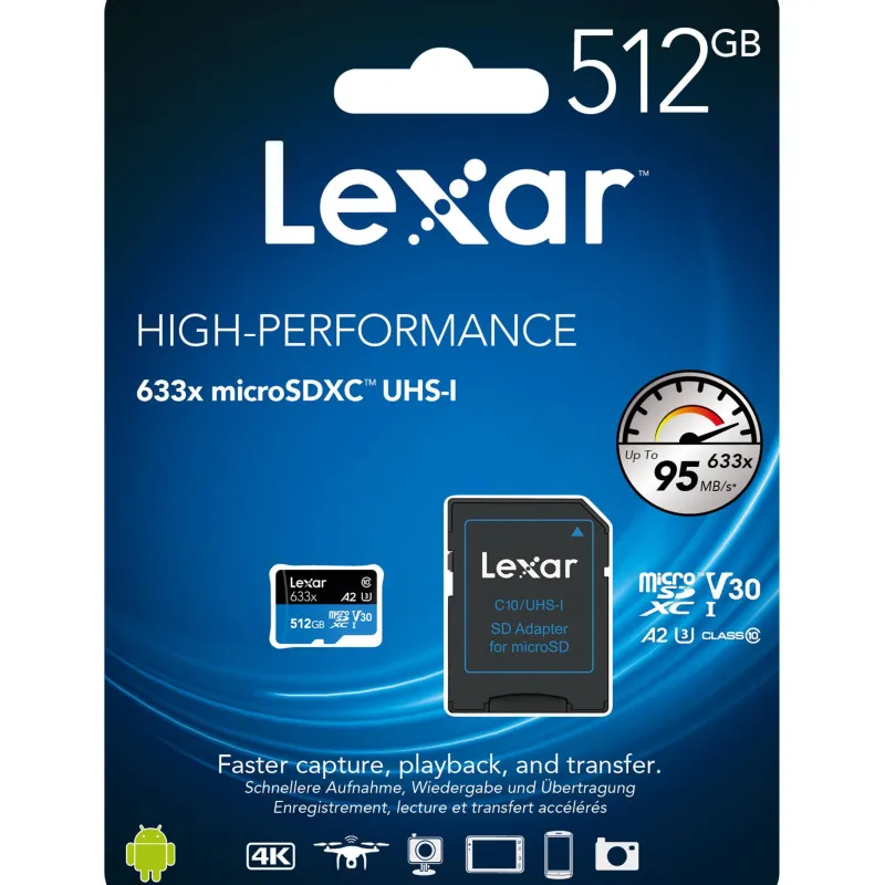 MICRO SDHC 512GB 633X UHS1 U1 CL10<LEXAR Clearance