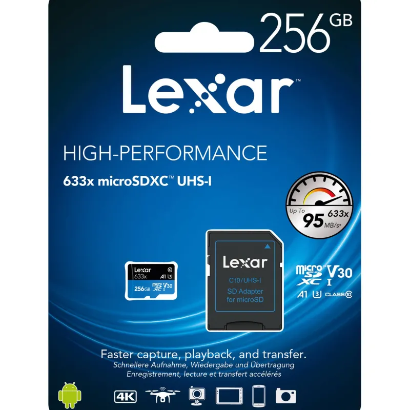 MICRO SDHC 256GB 633X UHS1 U1 CL10<LEXAR Online
