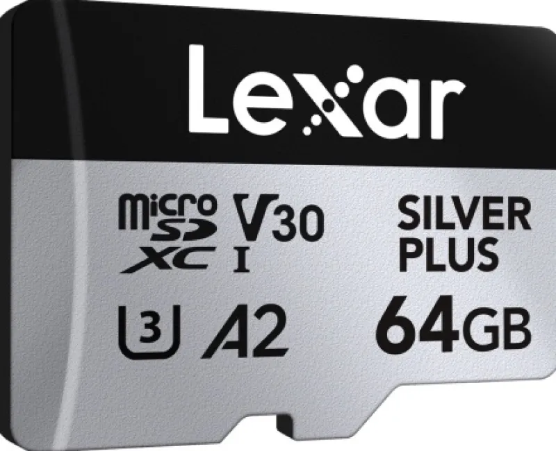 MICROSDXC SILVER PLUS UHS-1 64G V30<LEXAR New