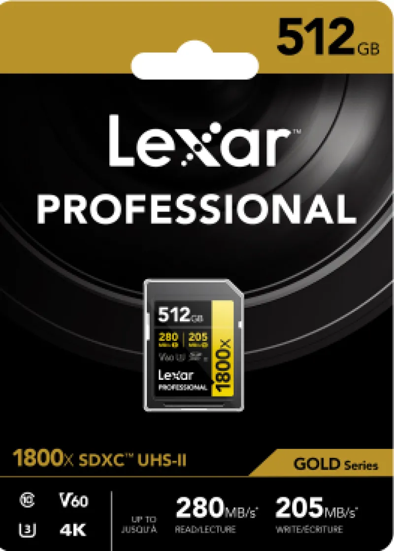SD PRO GOLD UHS-II 1800X 512GB V60<LEXAR Flash Sale