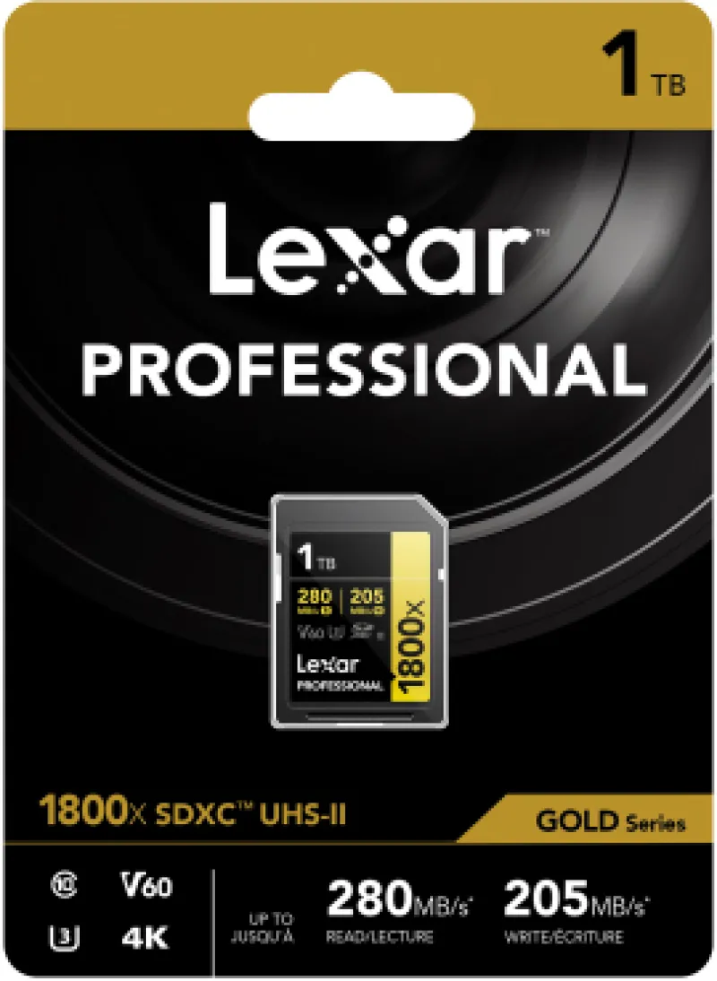 SD PRO GOLD UHS-II 1800X 1TB V60<LEXAR Cheap
