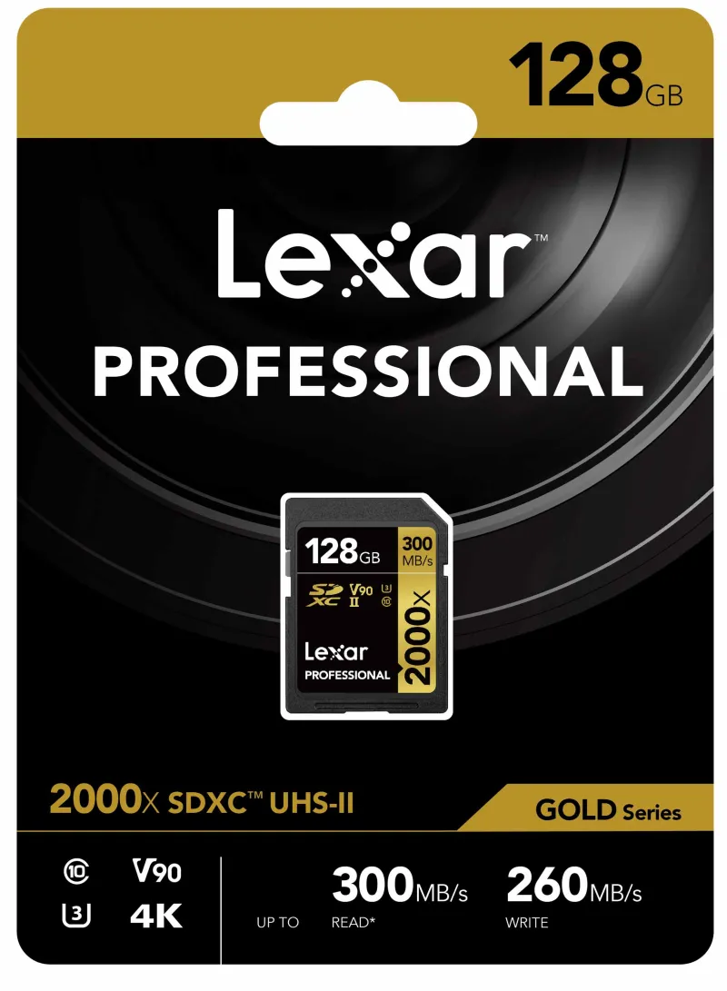 SDXC PRO GOLD UHS-II 2000X 128GB V90<LEXAR Store